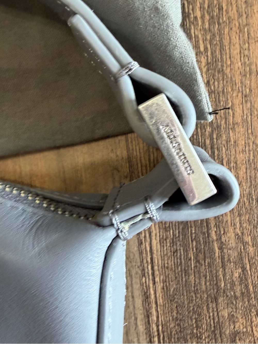New With Dust Bag $249 AllSaints Half-Moon Crossbody Bag in Light Gray - Picture 5 of 15